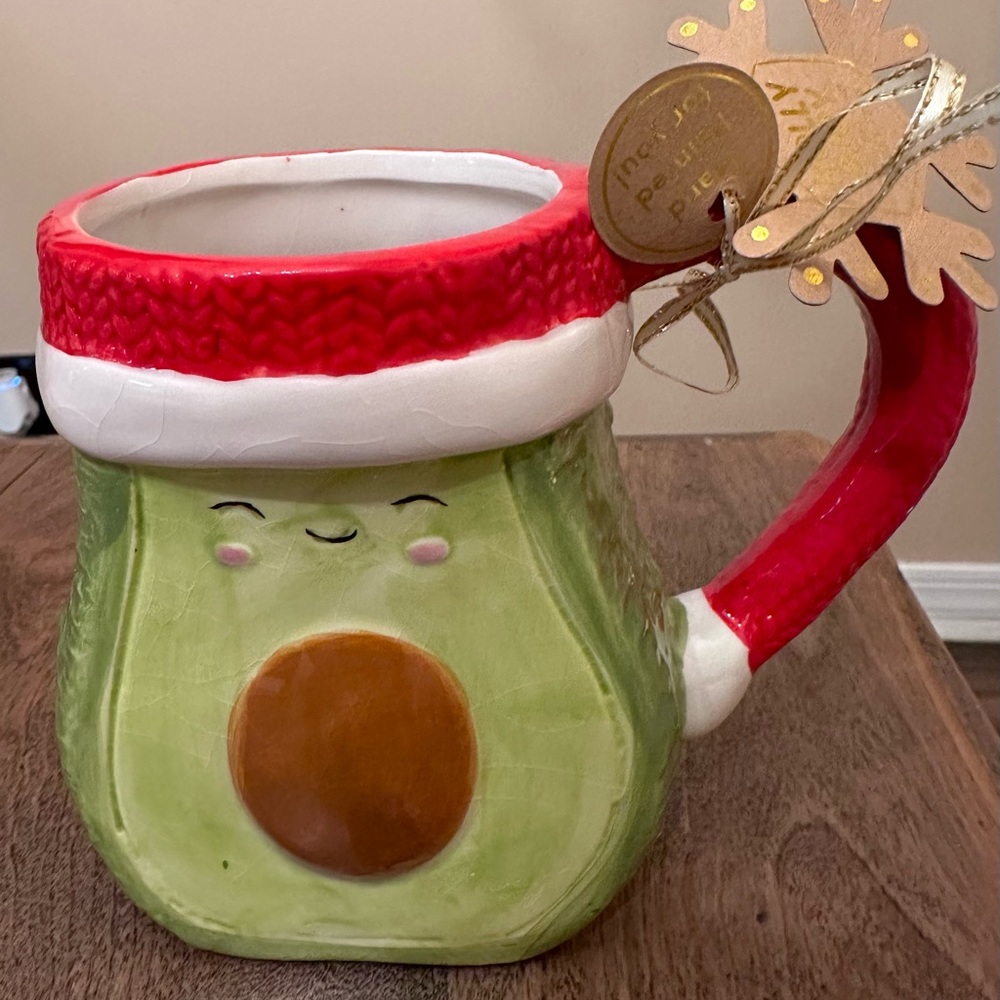SANTA Hat Avocado Coffe Mug Avocado Toast Shown on YouTube by famous hauler. NWT